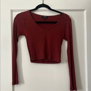 Topshop | Long Sleeve Crop Top